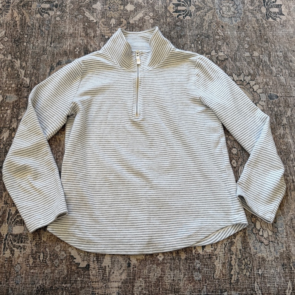 J. Crew Striped terry half-zip pullover • size medium• BW830